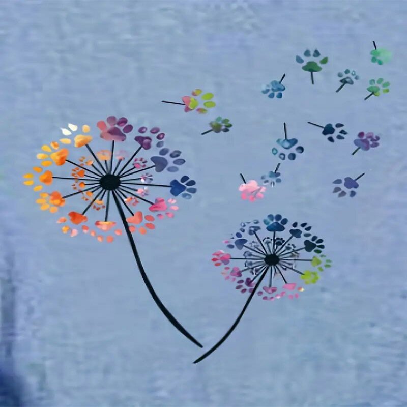 Women's Dandelion Print Round Neck T-Shirt Breathable Summer Casual Top - Image 4