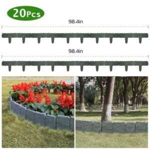 Garden Edge, Imitation Stone Effect Garden Lawn Edge, Non Digging Flexible Lawn Edge, And Flower Bed Edge Gray -20
