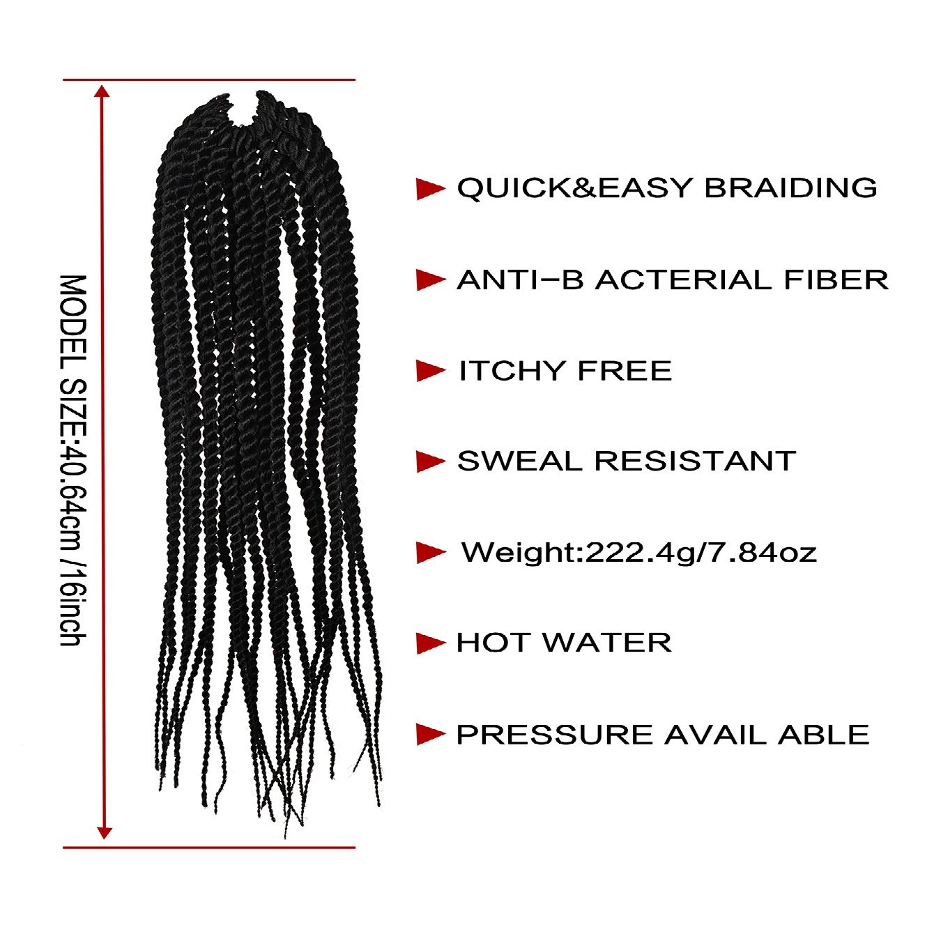 Synthetic Senegalese Braid Crochet Hair - Image 7