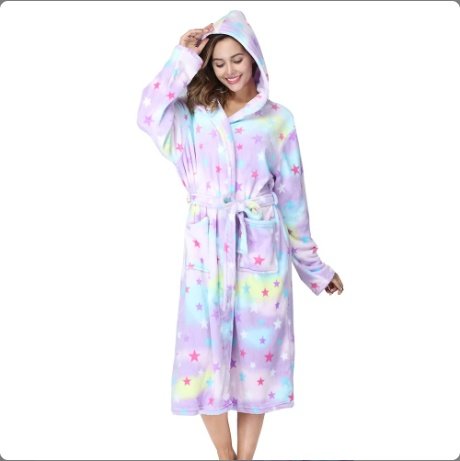 Local Stock Plush Oversize Winter Soft Warm Long Flannel Bathrobe With Hooded Women Thick Night Fleece Bath Robes Dressing - Image 10