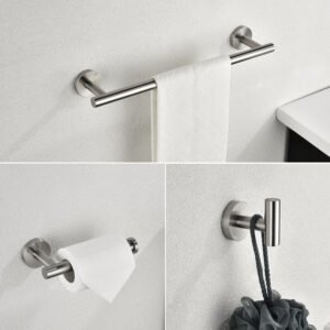 3-piece Set Of Bathroom Hangers And Towel Racks