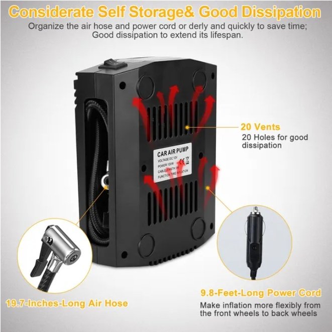 Digital Tire Pum With LCD Display Screen - Image 2