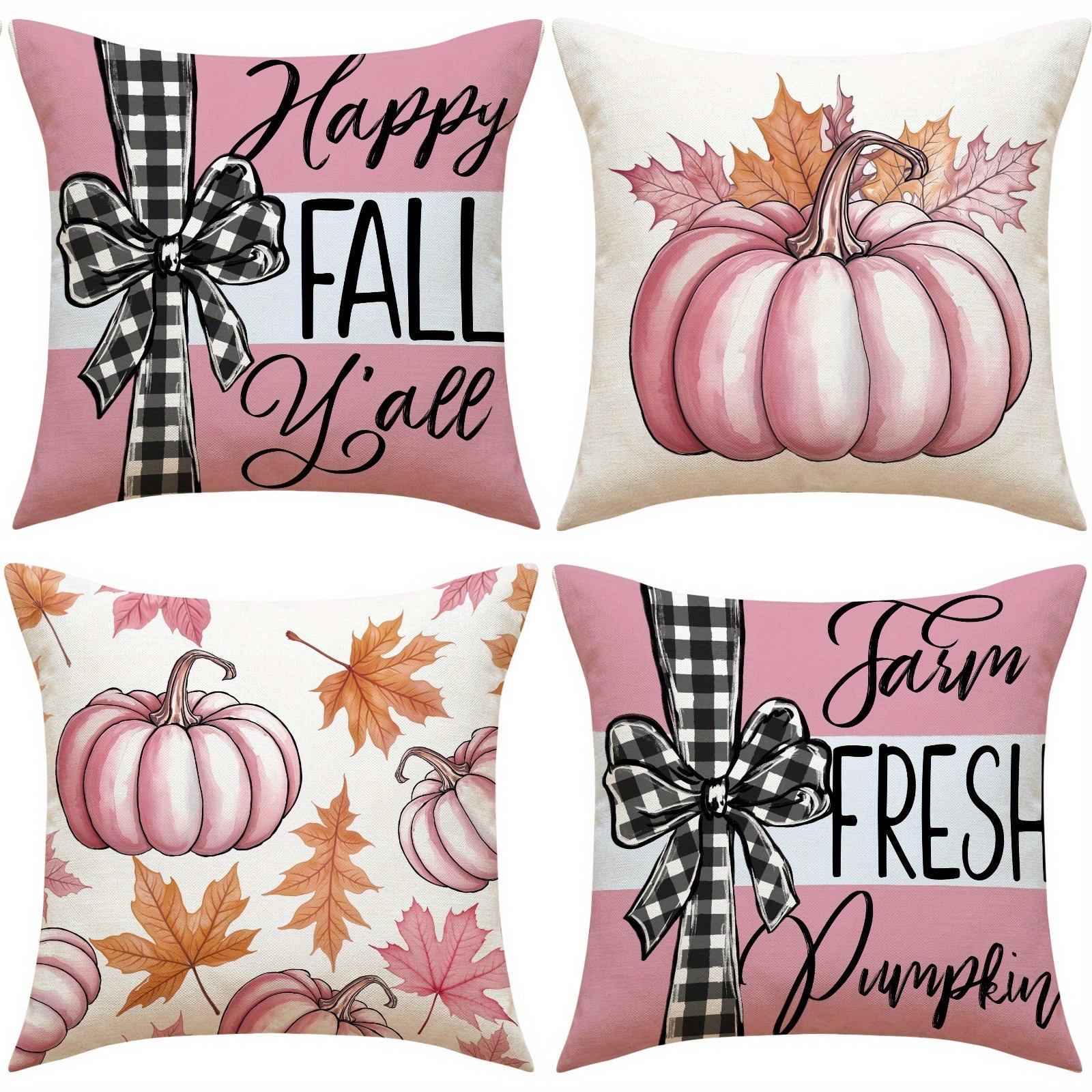 4PCS Fall Pillowcases