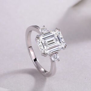 Moissanite Octagonal Ring in Silver