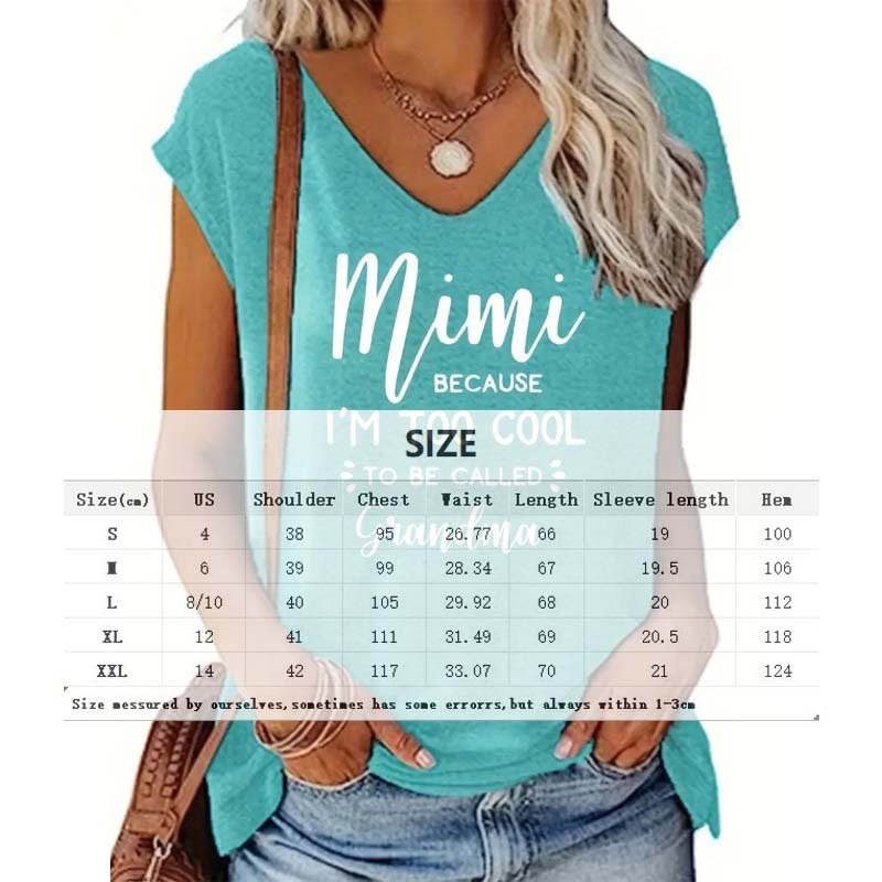 Women's V-Neck Short Sleeve Tee 'I'M TOO COOL' Slogan Print - Summer Casual Top - Image 4