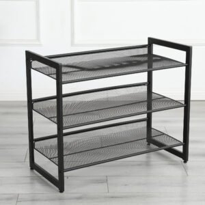 3-Tier Adjustable Shoe Rack, Freestanding Shoe Storage Organizer With Storage Shelves Suitable For Front Door Entrance, Entryway