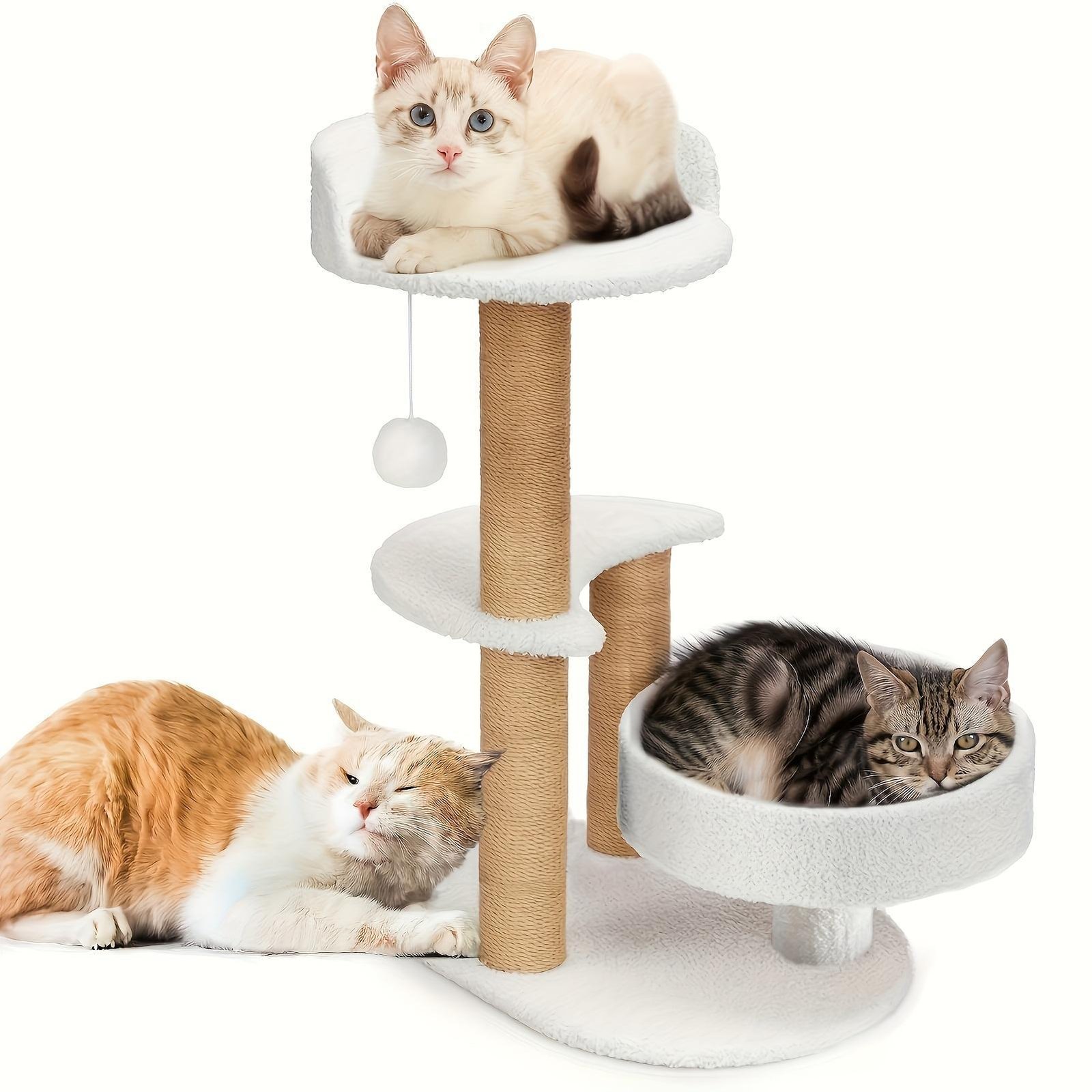 Multi-layer Cat Tree Indoor Cat Furniture With Scratching Post And Interactive Ball Toy Great Value Pet Consumption Tree - Image 8