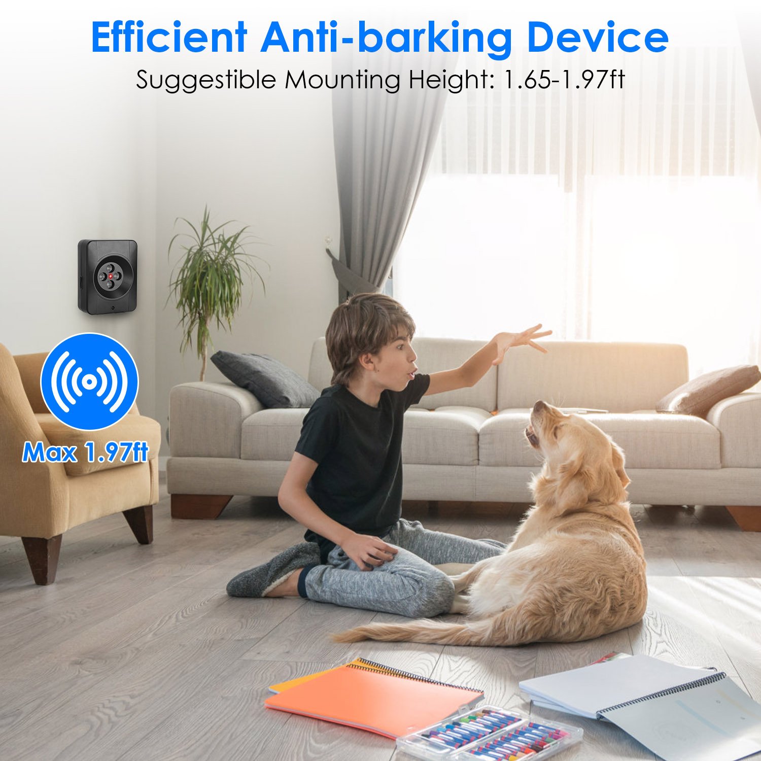 1Pc Ultrasonic Anti Barking Device Indoor Outdoor Dog Bark Control With 3 Frequency Levels Max 32.8Feet Sensing Distance For Most Dog Sizes - Image 6