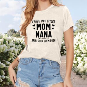 Women's 'MOMO NANA' Print Short Sleeve T-Shirt - Casual Round Neck Summer Top