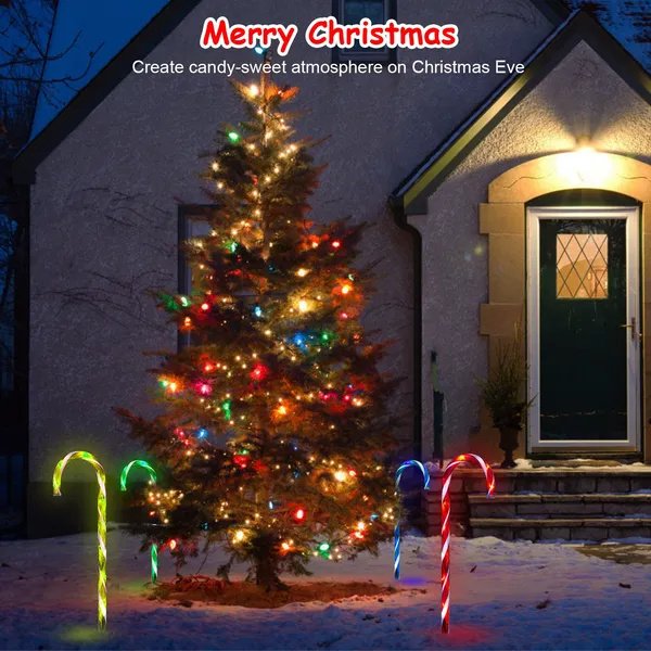Solar Christmas Candy Cane Light IP55 Waterproof Stake Light - Image 10
