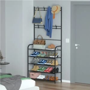 Entryway Coat Hat Rack Garment Shoe Storage Shelf