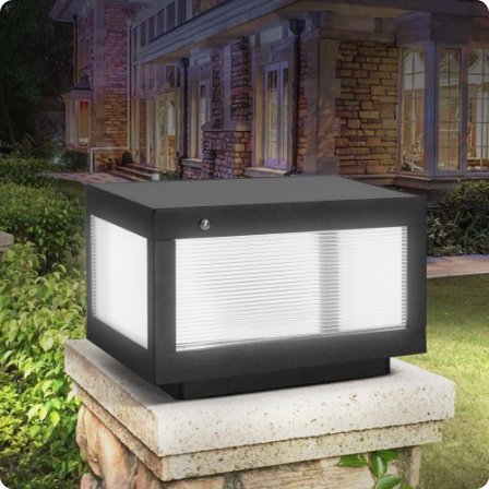 12 Black Solar Powered LED Post Cap Light, Modern Outdoor LED Fence Light For Pathways, Decks, And Patios 2-Pack - Image 5