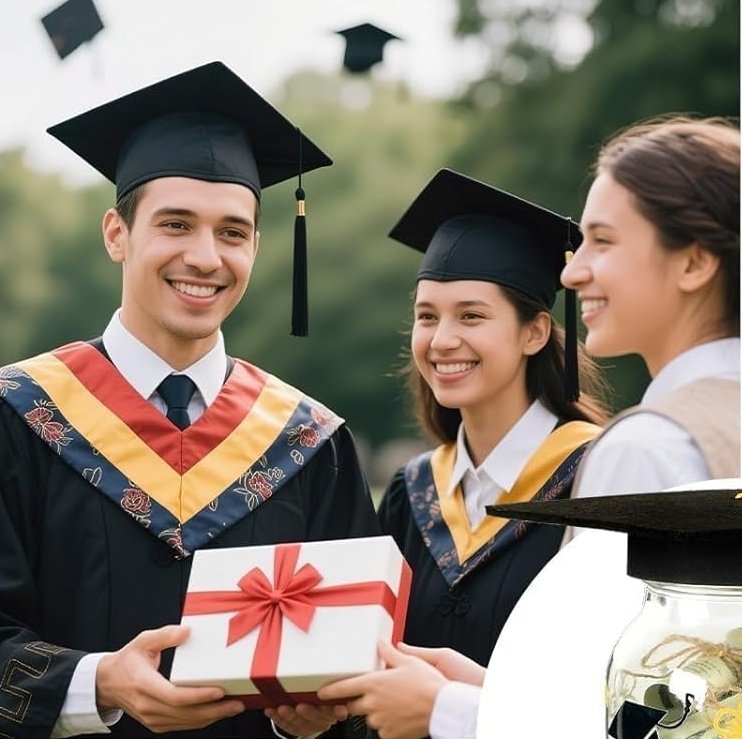 Graduation Gifts 2025, Graduation Cap Money Holder Graduation Mason Jar Decorations With Graduation Cap And Raffia Personalized Graduation Party Favors Centerpieces With Class Of 2025 Stickers Gifts - Image 5