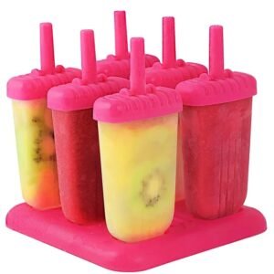6Pcs Popsicle Molds Reusable Ice Cream DIY Ice Maker Ice