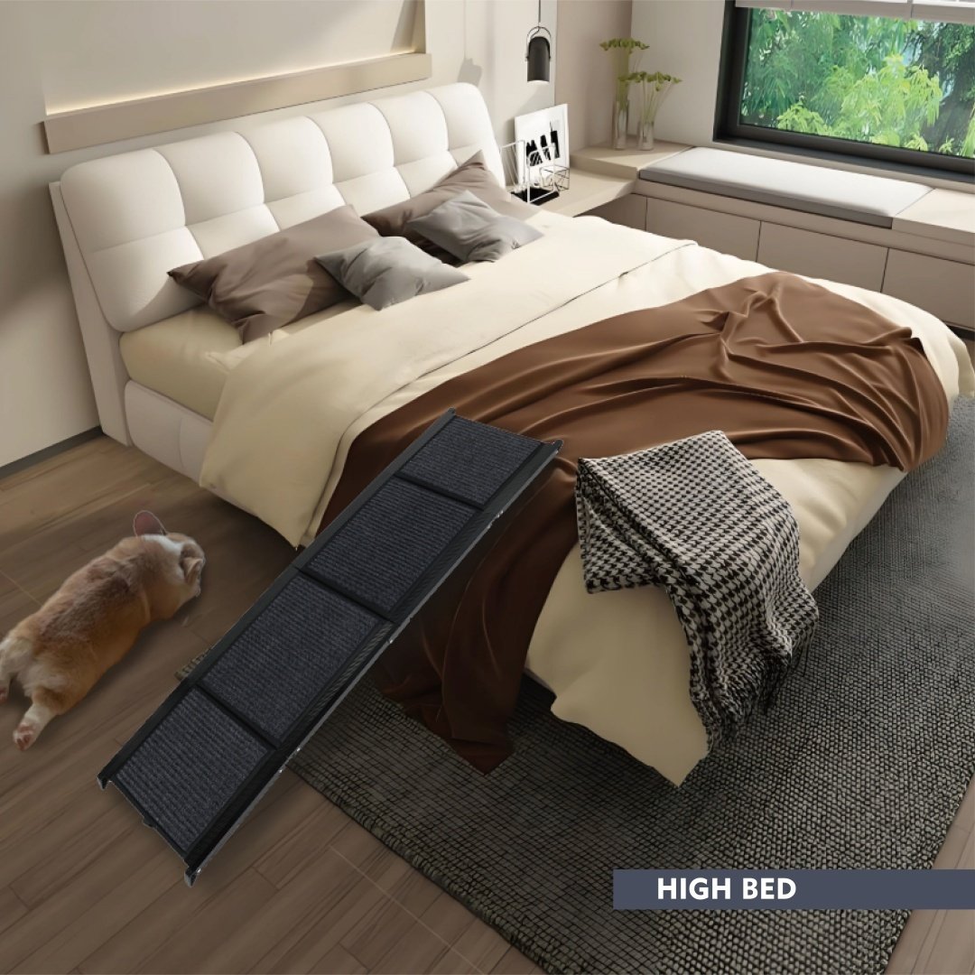 Dog Ramp For Car 65x17 Large Folding Pet Stair Ramps For Truck, SUV, With Non-Slip Surface, Up To 250LBS, Outdoor Dog Car Ramp For Medium Large Dogs, Portable Pet Steps - Image 5