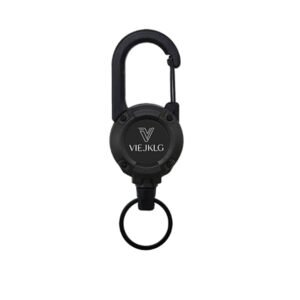 VIEJAKLG 3-in-1 Retractable Pull Reel Carabiner Keychain With Strong Steel Wire Rope Buckle Compact 64cm Outdoor Sport Tool For Camping Hiking Multifunctional Organizing