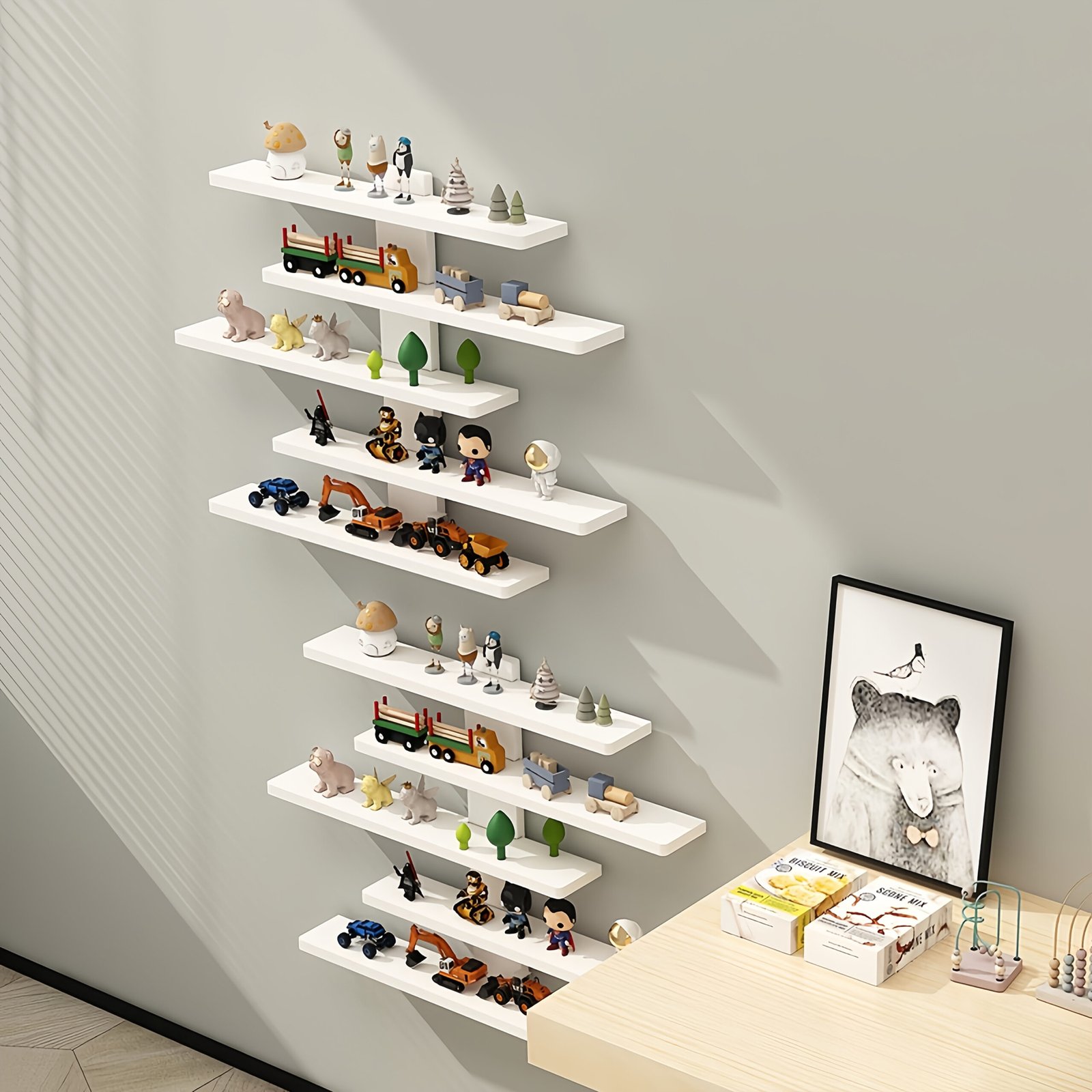 Available In White And Black, Five-layer Wall-mounted Storage Rack - Image 5
