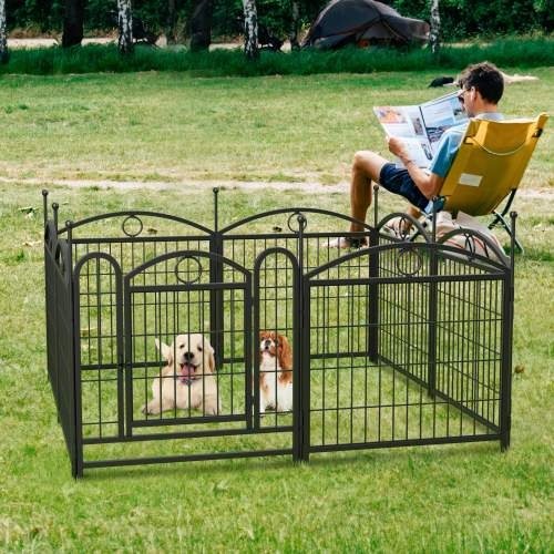 Dog Playpen Indoor 24 Inch 8 Panel Metal Dog Playpen - Image 7