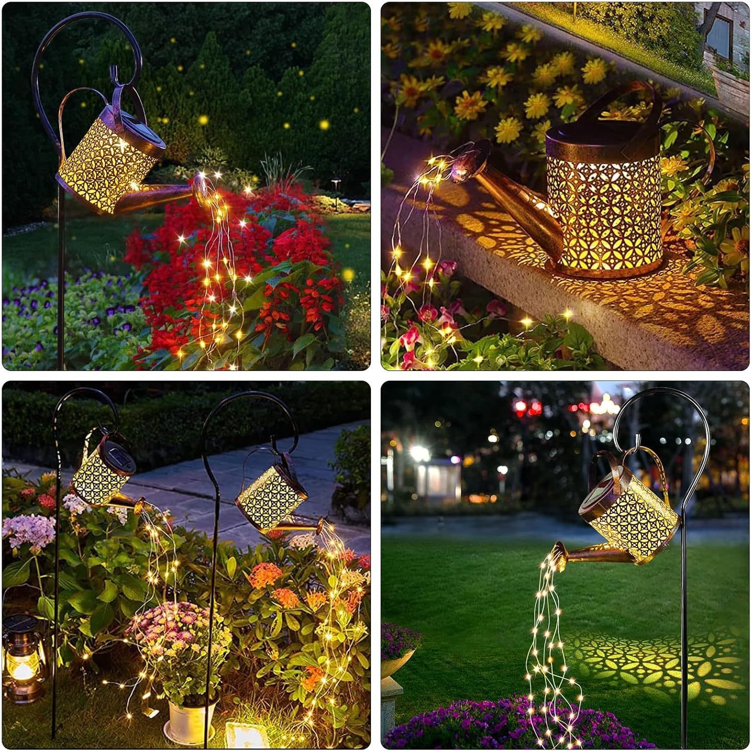 2-Pack LED Watering Can Solar String Lights Outdoor Solar Decorative Lights - Image 7