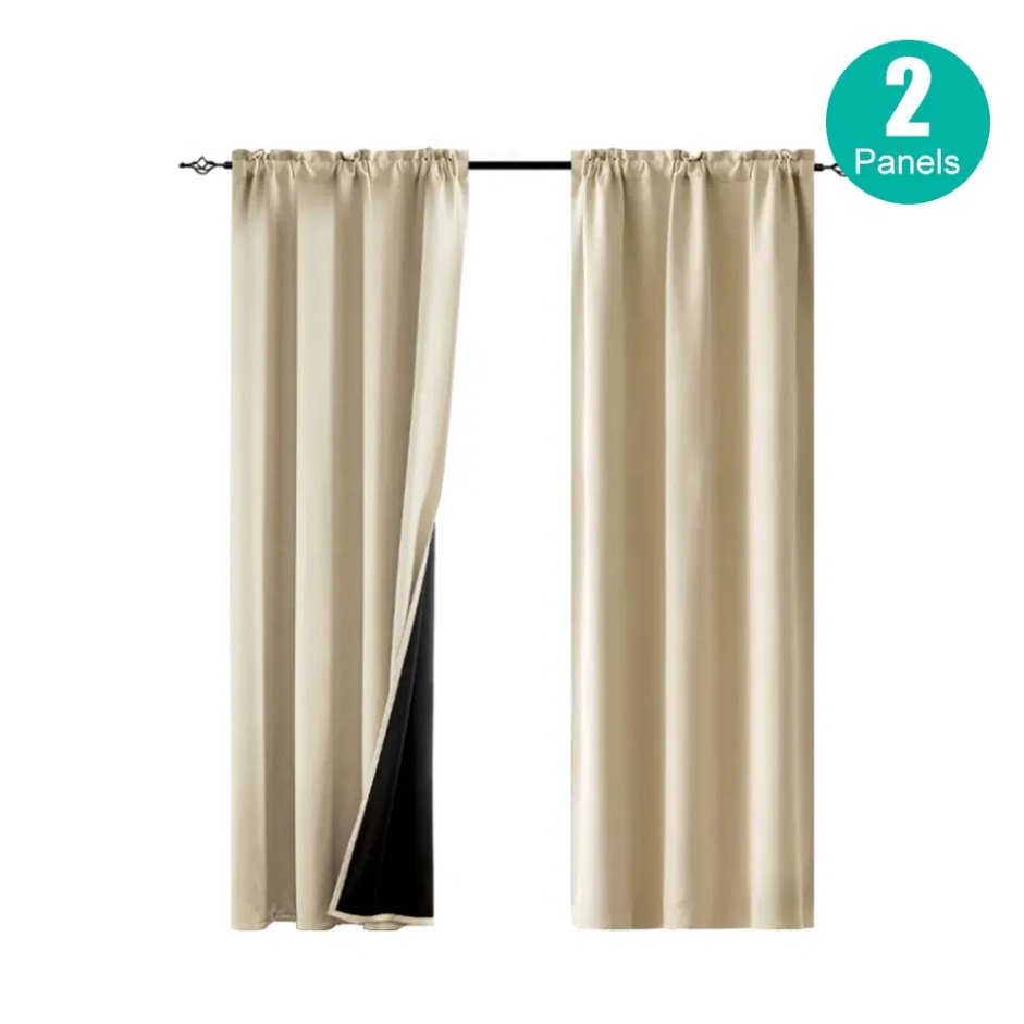 Rod Pocket Thermal Insulated With Coated Lining 52 In. W X 63 In. L Indoor Blackout Curtains Set Of 2 - Image 7