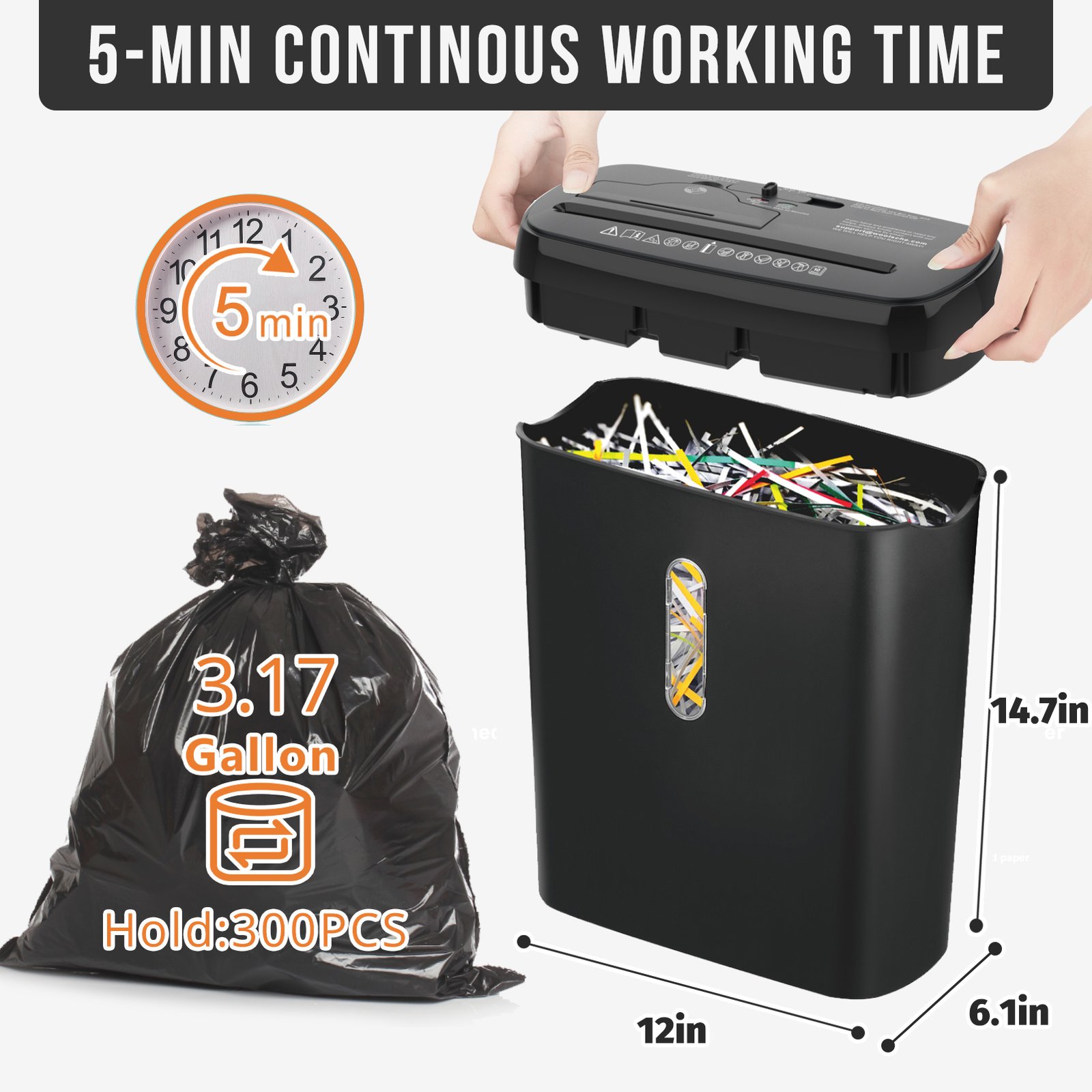 High-Security Paper Shredder, P-2 Certified - Image 3