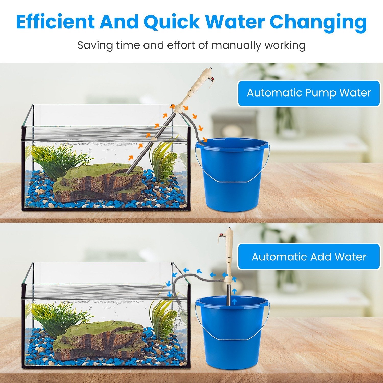 1 Set Multifunctional Electric Aquarium Gravel Cleaner Kit Length Adjustable Automatic Fish Tank Vacuum Cleaner Change Water Wash Sand Filter Dirt Removal - Image 4