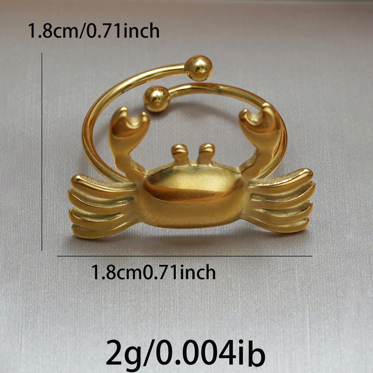 Stainless Steel Crab Design Ring - Image 4