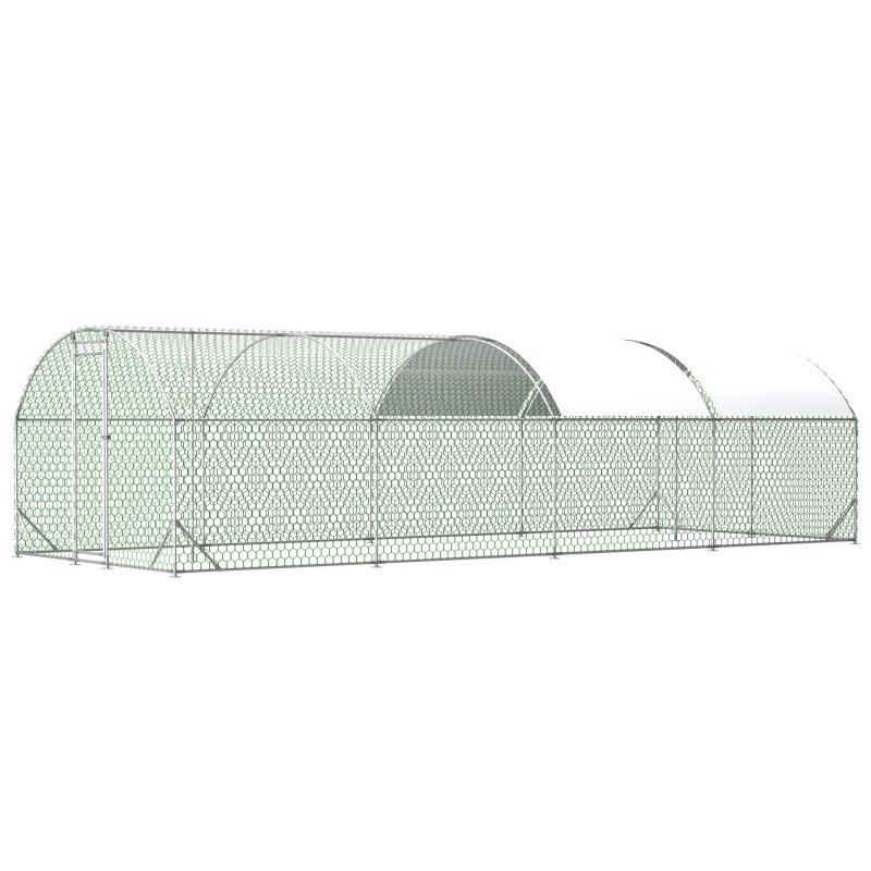 26'x9'x6'Large Metal Chicken Coop,Walk-in Poultry Cage,Chicken Run With Waterproof Cover,Outdoor Backyard Farm,Chicken Rabbits Duck Run Pen,Easy To Assemble And Clean - Image 4