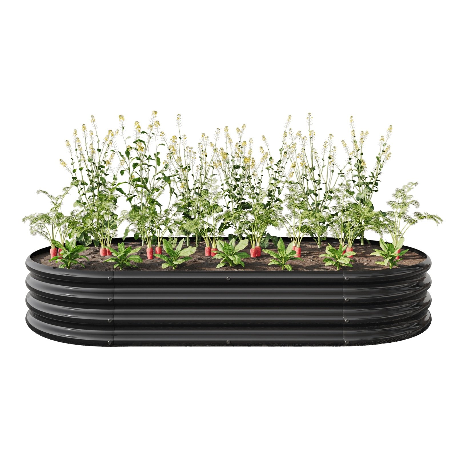 Raised Garden Bed Outdoor, Oval Metal Planter For Plants, Vegetables, Flowers - Image 3