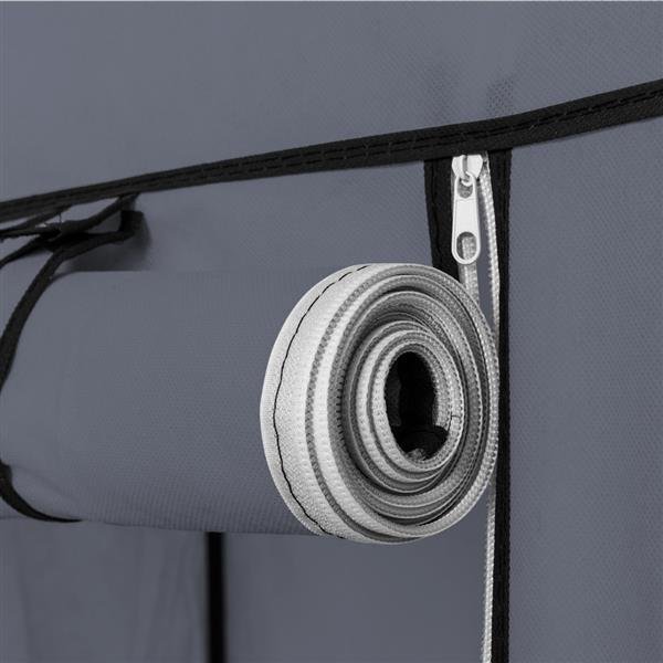 Portable Clothes Closet Wardrobe With Non-woven Fabric And Hanging Rod Quick And Easy To Assemble Gray - Image 3