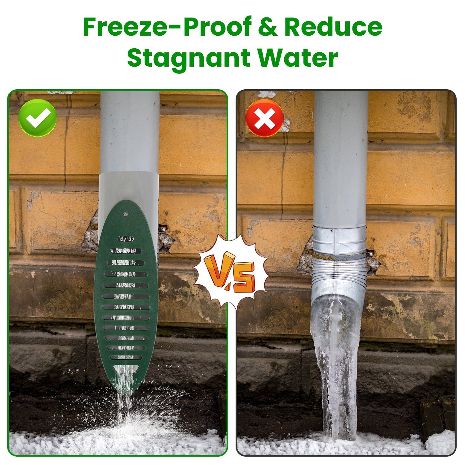 4Inch Green Angled Yard Drainage Pipe With Sloped Grate Yard Drain Emitter For Sump Discharge Downspout Extensions Inlet Outlet Yard Drain Compatible With 4Inch Connections - Image 3