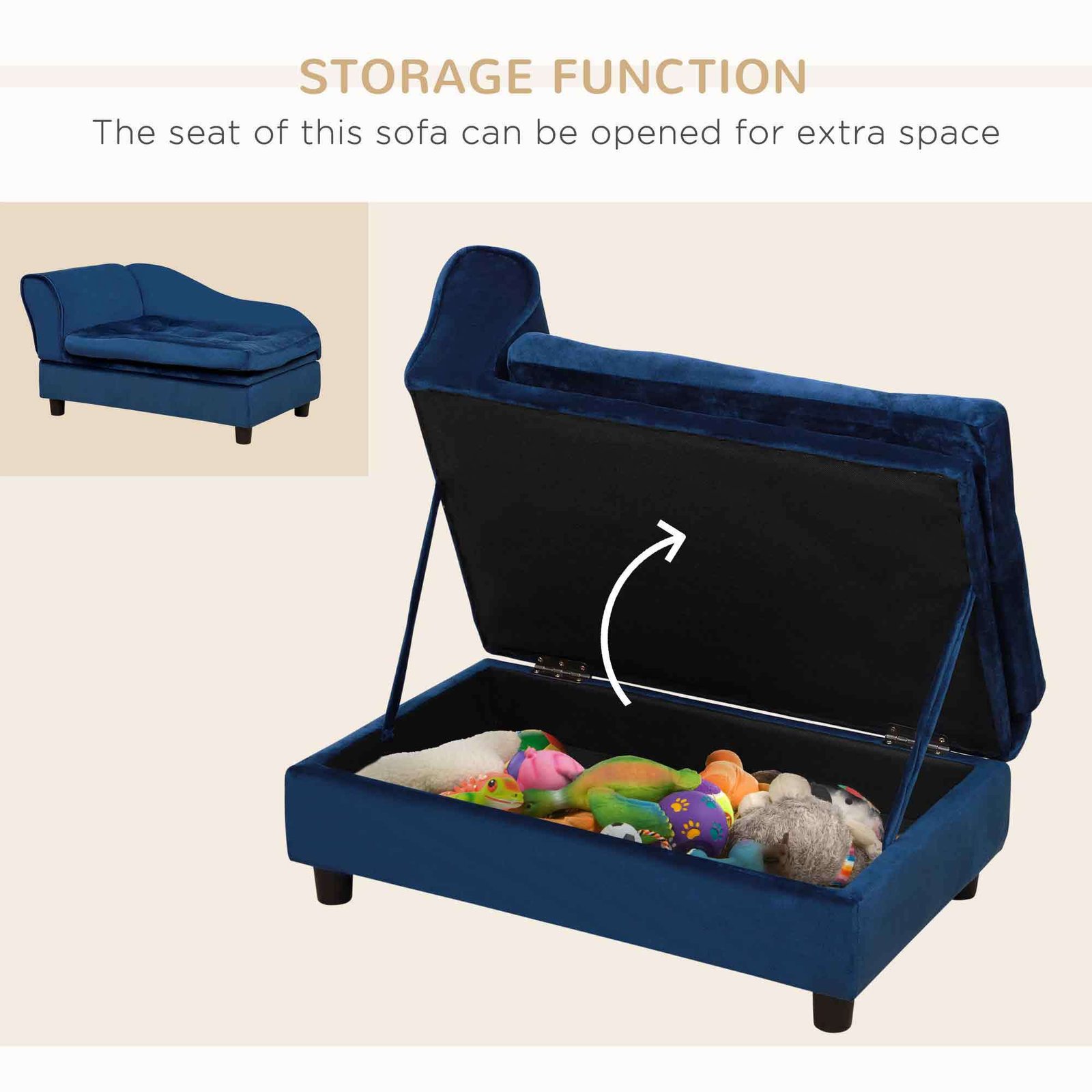 Luxury Small Dog Bed With Hidden Storage - Image 2
