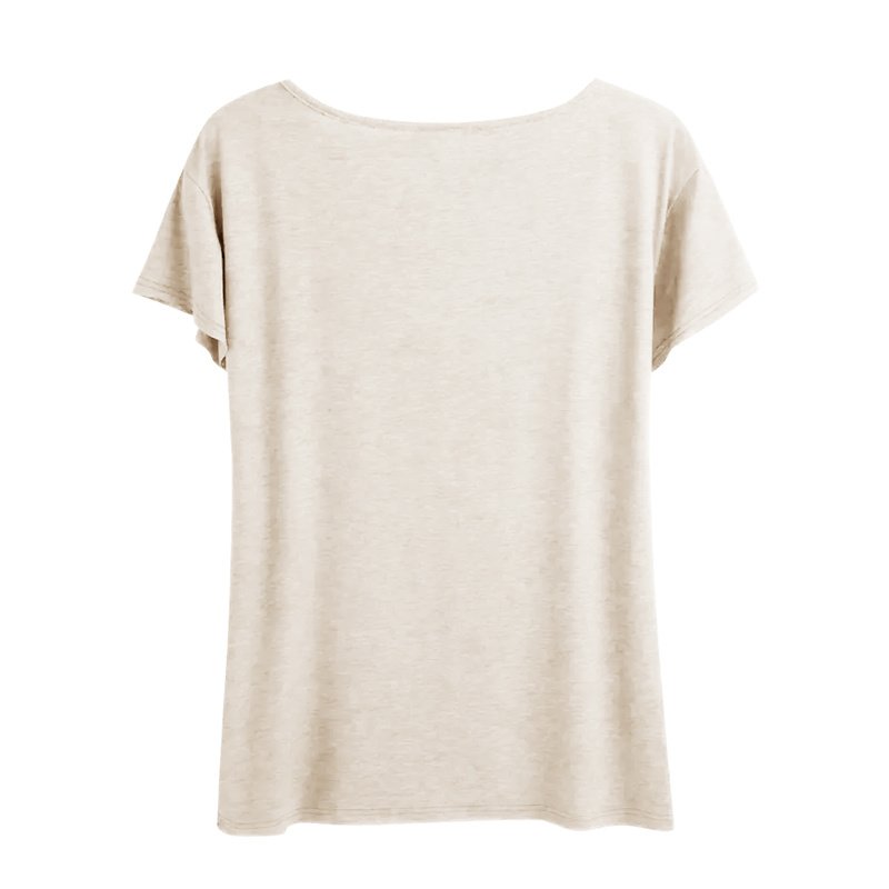 Women's Round Neck Short Sleeve T-Shirt With Bow & Heart Print, Casual Summer Top - Image 2