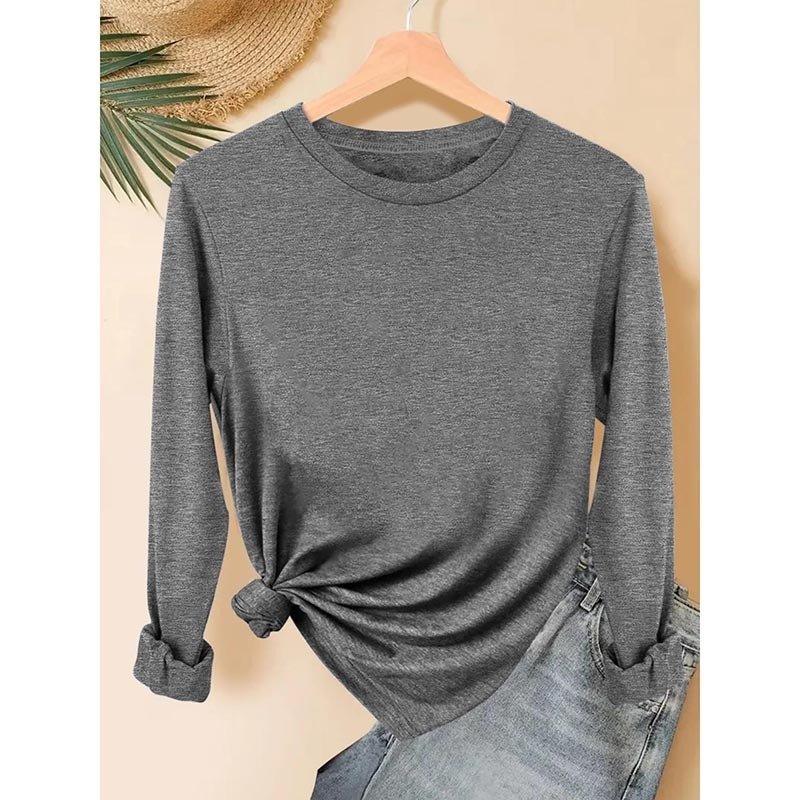 Womens 5 Packs Long Sleeve Crew Neck Shirts Fall Tops Clothes Outfits 2025 Basic Tee - Image 4