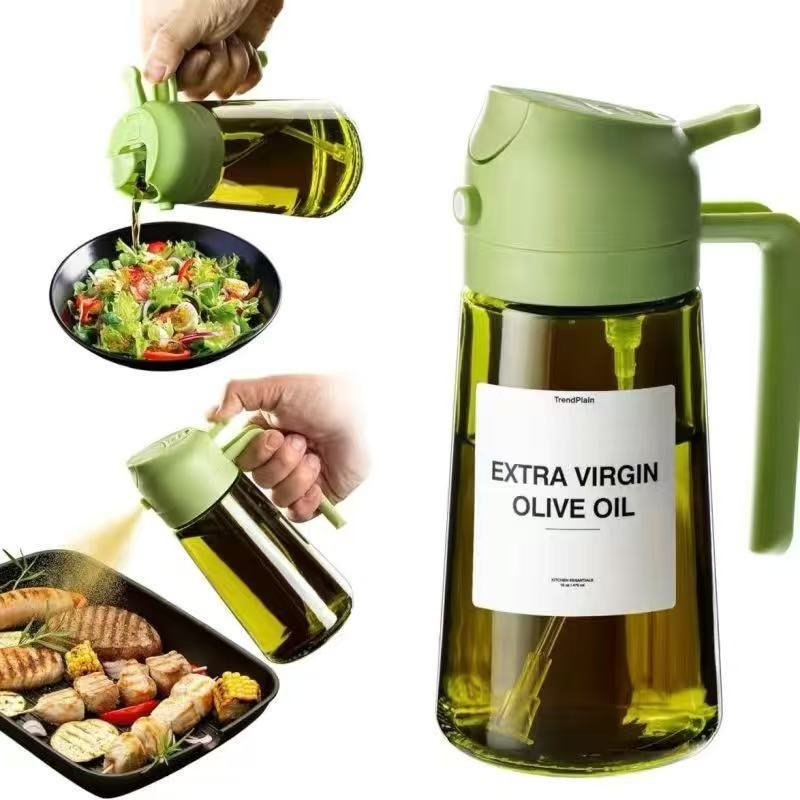 Portable Light-shielding Spray Oil Bottle, All-in-one Glass Oil Bottle, Olive Oil Sprayer - Image 3