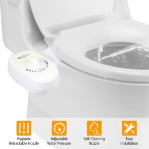 Bidet Water Spray No Electric Mechanical Bidet Toilet Seat Attachment Adjustable Water Pressure
