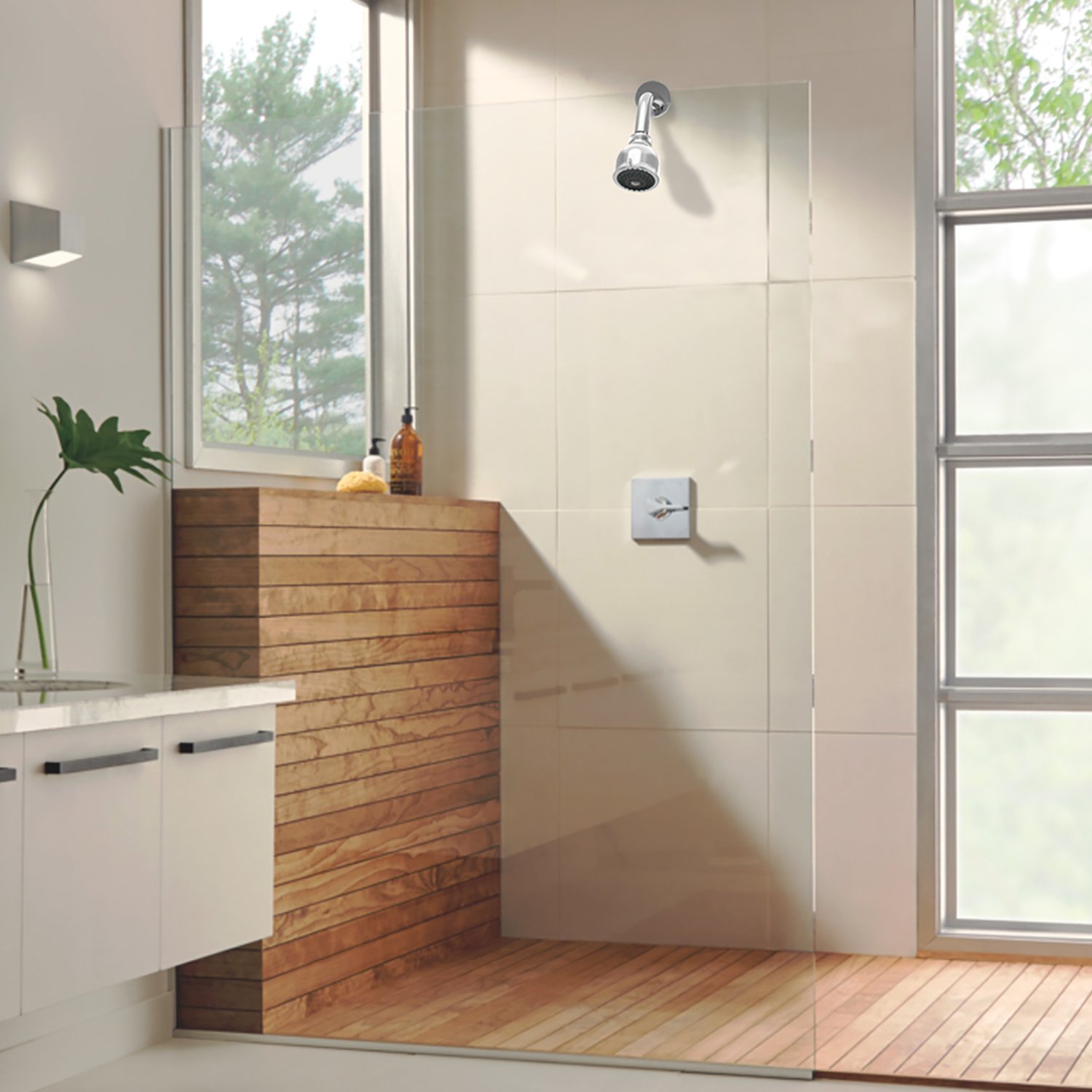 2-Spray Settings 2.92 In. Wall Mount Fixed Adjustable Shower Head In Chrome,,Non-EBAY Certified Warehouse - Image 4