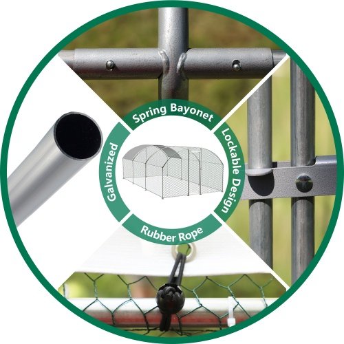 Large Chicken Coop Metal Chicken Track With Waterproof And UV Cover, Dome Shape Walk-In Fence Chicken Coop For Outdoor And Yard Farm Use - Image 4