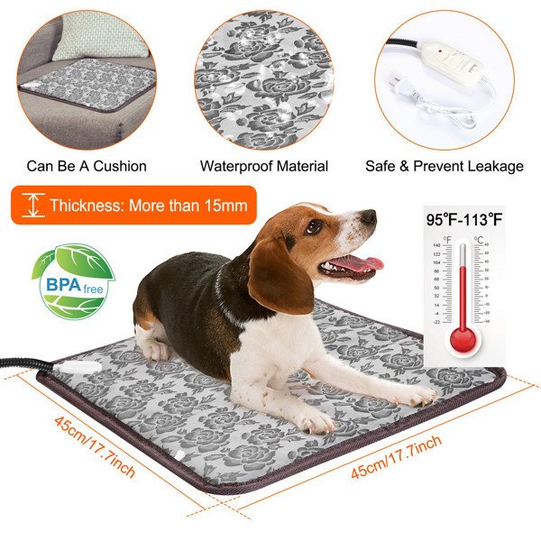Pet Heating Pad, Waterproof Adjustable Warm Blanket, With Anti Bite Steel Rope Box - Image 2