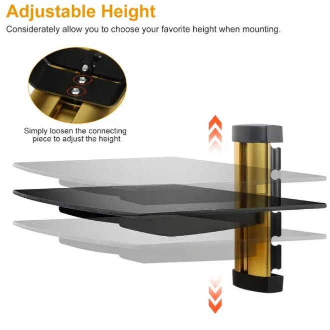 Floating Wall Mounted Strengthened Tempered Glass Shelf - Image 2