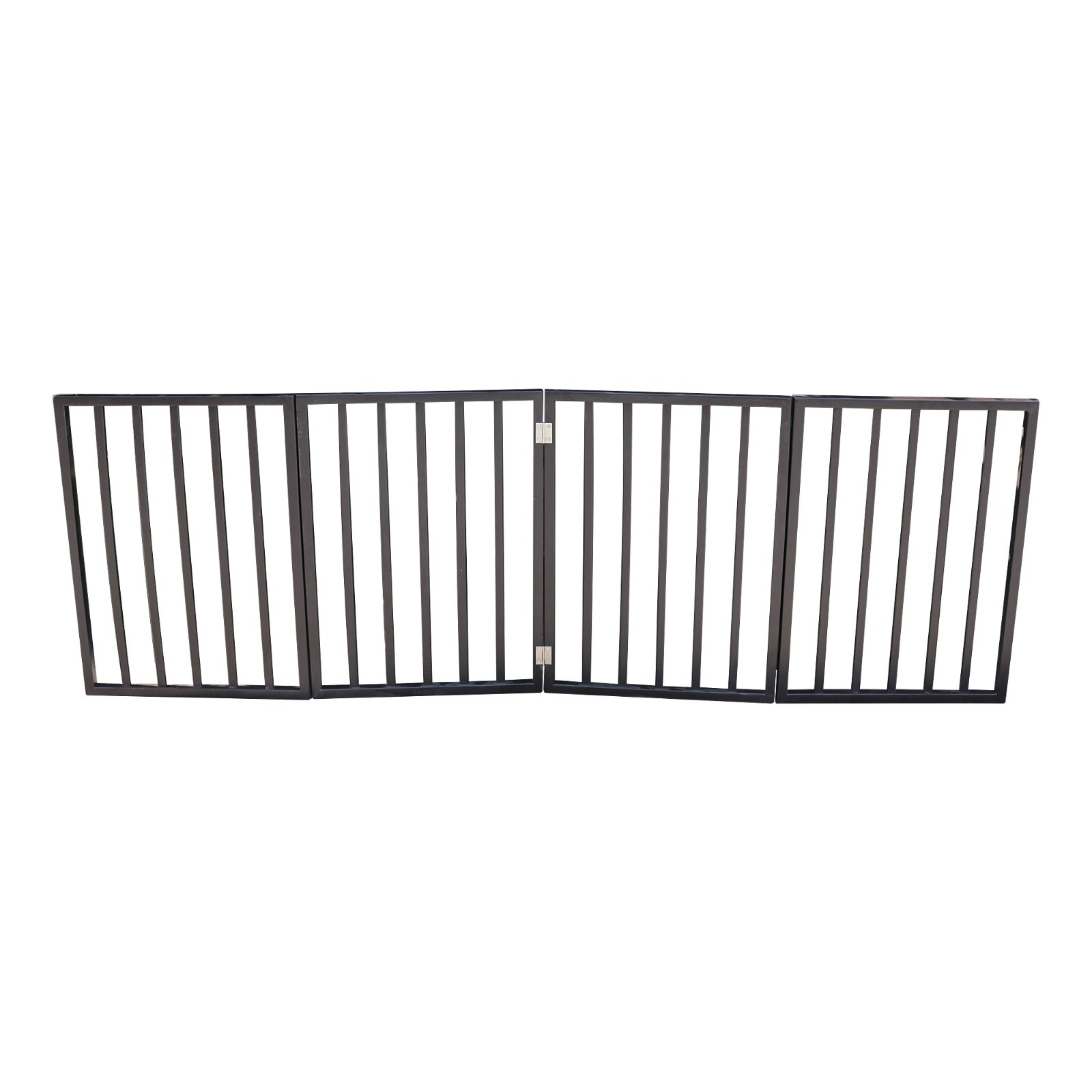 Wooden Pet Gate - Freestanding, Folding For Doorways, Stairs, House, Brown Arc - Image 3