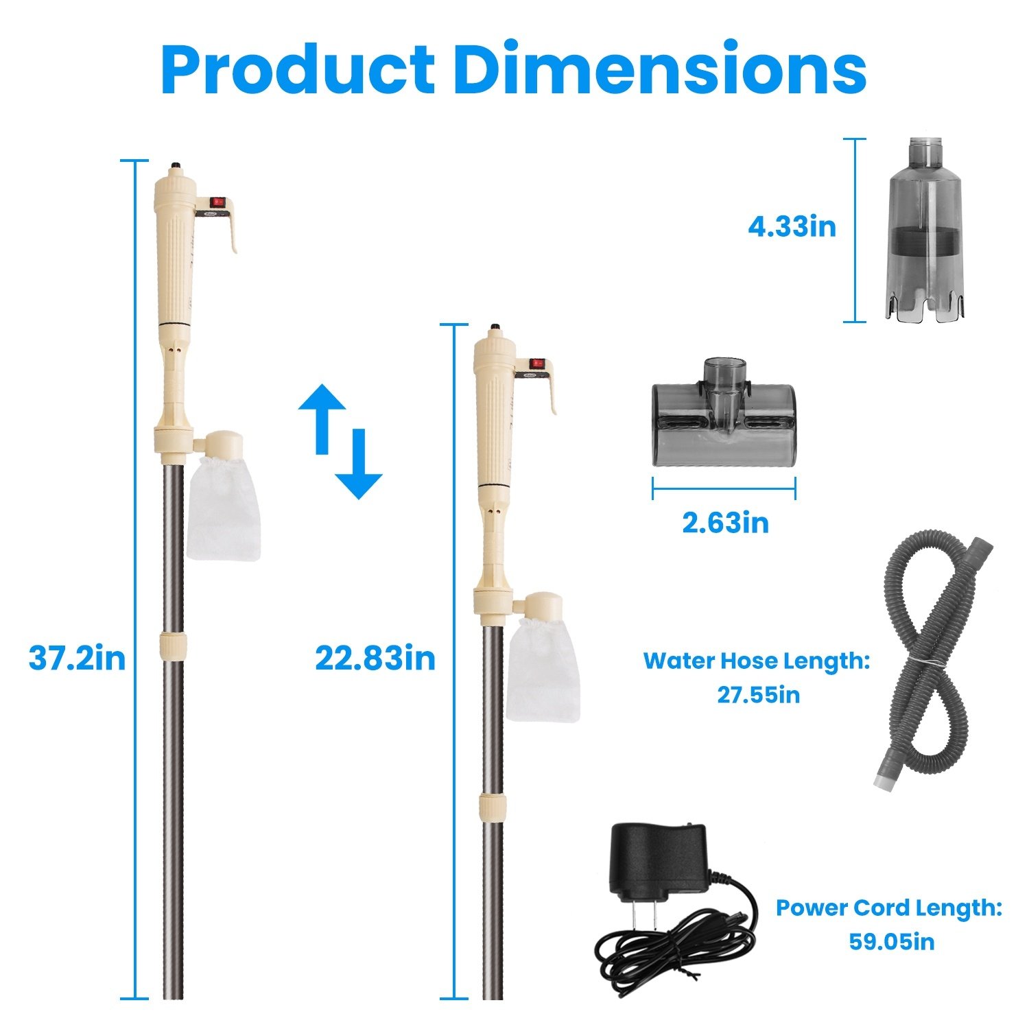 1 Set Multifunctional Electric Aquarium Gravel Cleaner Kit Length Adjustable Automatic Fish Tank Vacuum Cleaner Change Water Wash Sand Filter Dirt Removal - Image 7
