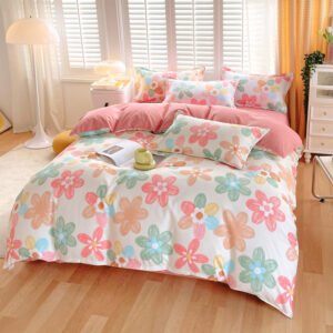 3 Piece Spring Floral Duvet Cover Set For Women Adults Home Bedroom Flowers Bedding Set With 2 Pillowcases Twin Full Queen King Size