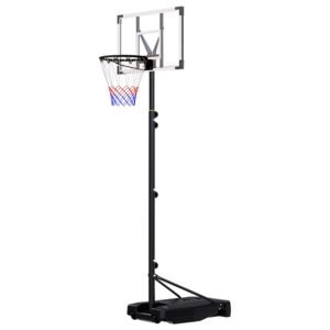 TotheCORE Basketball Stand 5.25-8.53 Ft Adjustable Portable Basketball Hoop & Goal With PC Backplate, Large Base And Wheels