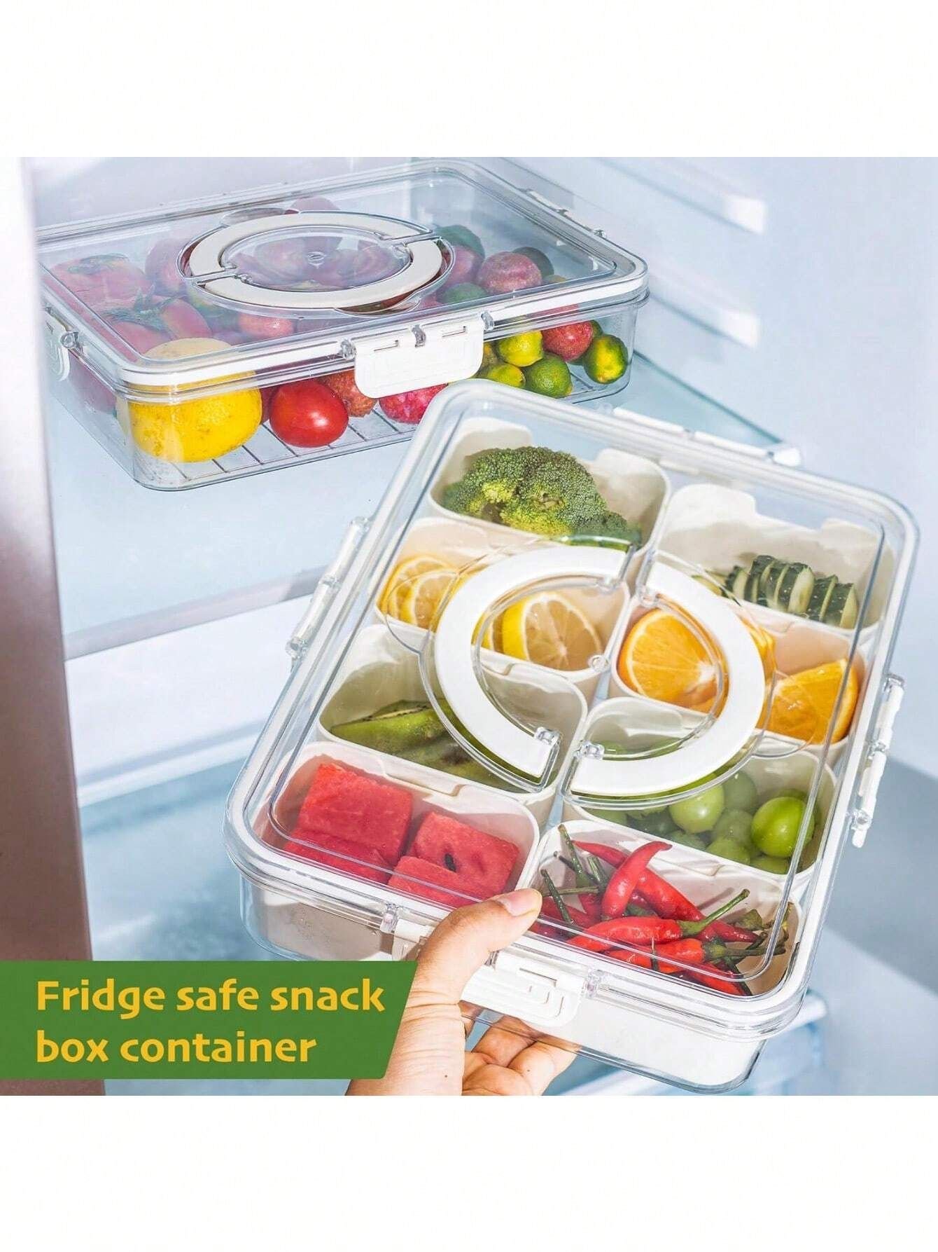 Divided Snack Box With Lid Clear Food Storage Container With Colorful Compartments Reusable Bento Organizer For Snacks Fruits Nuts And Meal Prep - Image 7