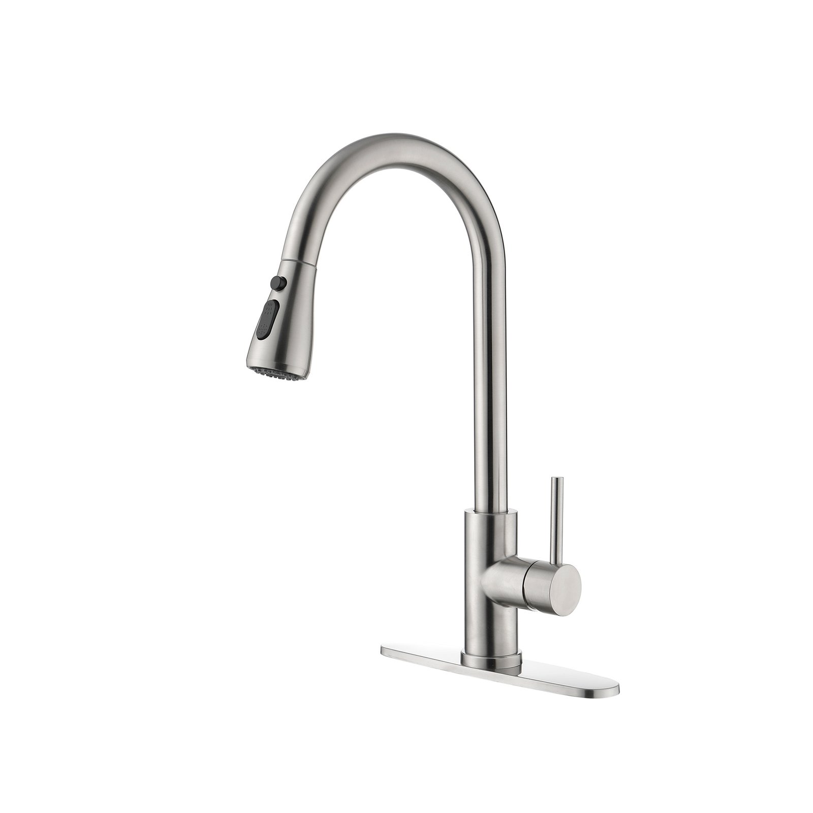 Single Handle High Pull Out Kitchen Faucet, Single-stage Stainless Steel Kitchen Sink Faucet, With Pull Down Spray - Image 2