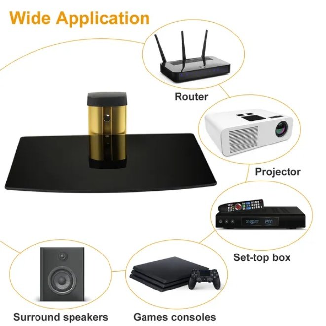 Floating Wall Mounted Strengthened Tempered Glass Shelf - Image 4