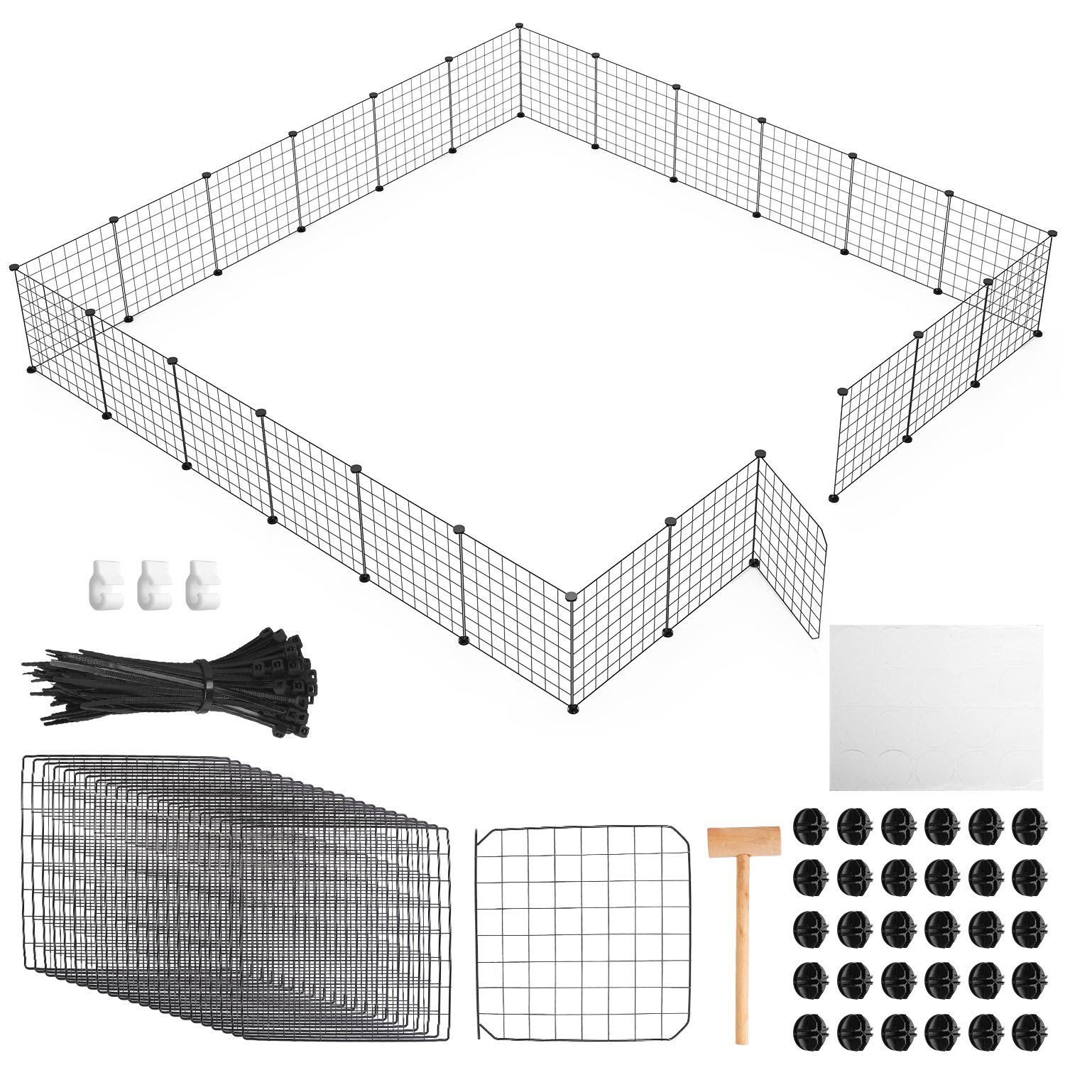 1Pc Small Animal Playpen With Door Dog Metal Playpen Small Medium Kitten Puppy Guinea Pig Rabbit Kennel Small Animal Cage Metal Wire Fence For Indoor Outdoor Yard Camping - Image 10