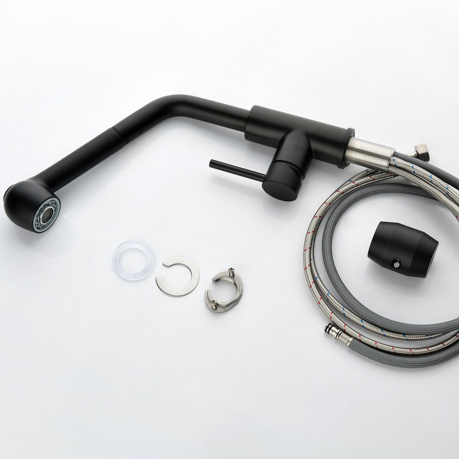 Stainless Steel Matte Black Single Handle Pull Out Spray, Kitchen Faucet - Image 2