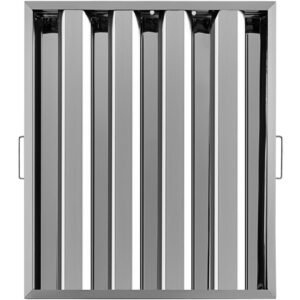 Pack Of 6 Hood Filters 19.5W X 24.5H Inch, 430 Stainless Steel 4 Grooves Commercial Hood Filters, Range Hood Filter For Grease Rated Commercial Kitchen Exhaust Hoods